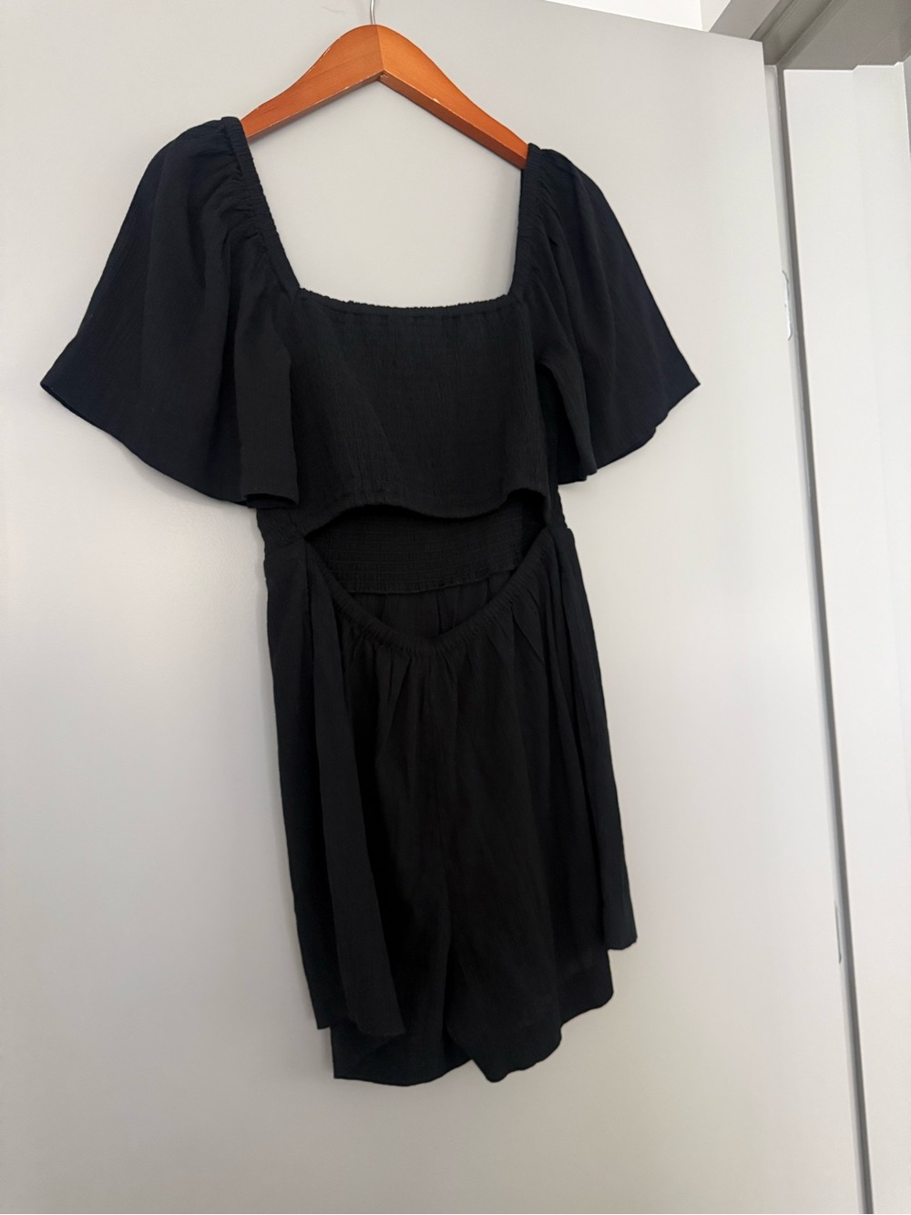 LOFT Black Square-Neck Romper - Picture 3 of 4